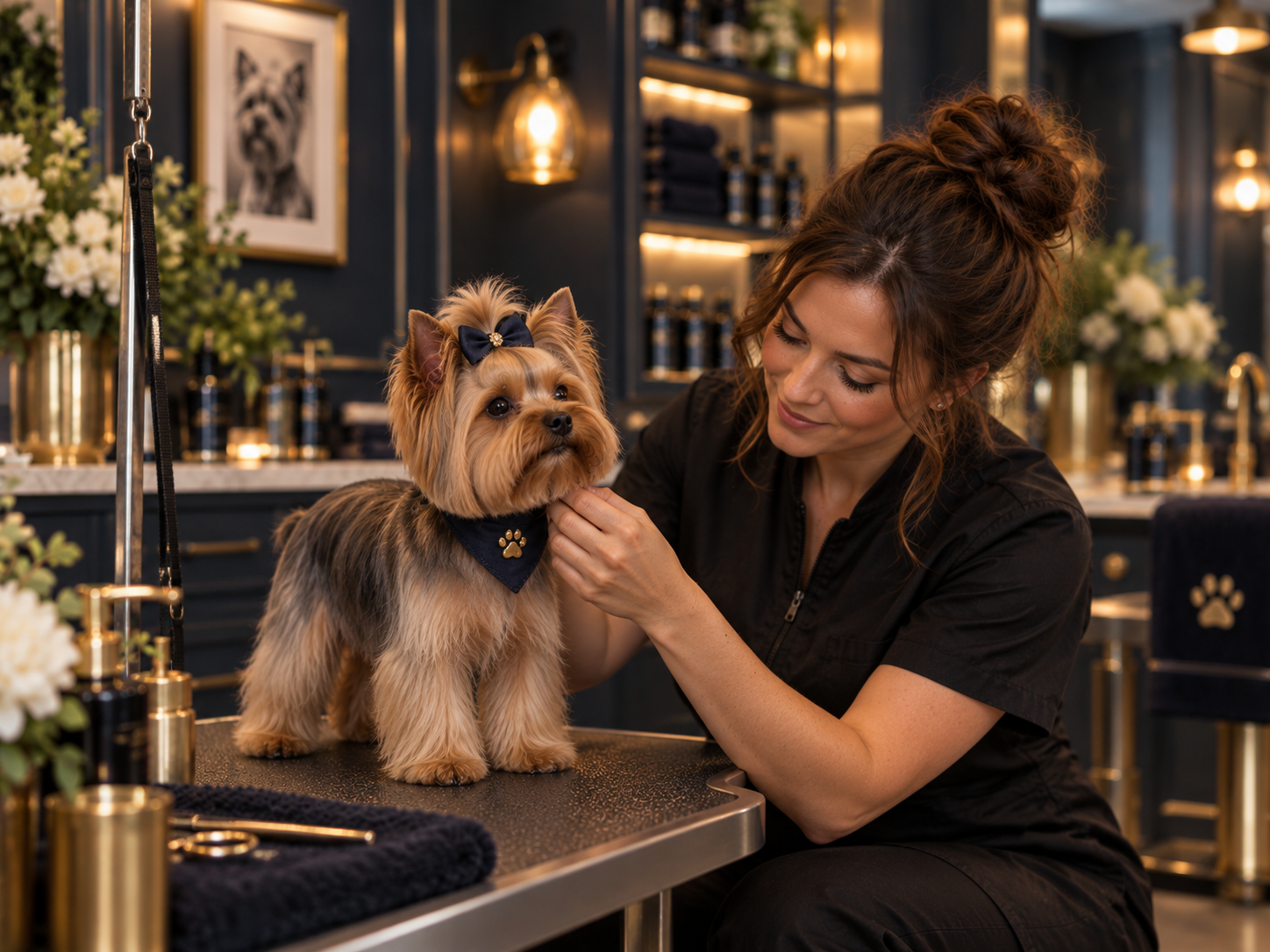 Yorkie grooming detail