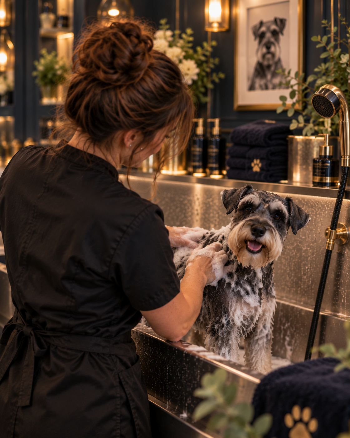 Schnauzer spa day